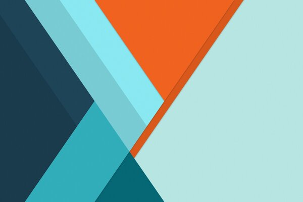 Geometric picture in orange, blue tones