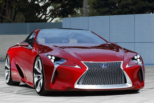 Red racing Lexus. Splendor and grandeur