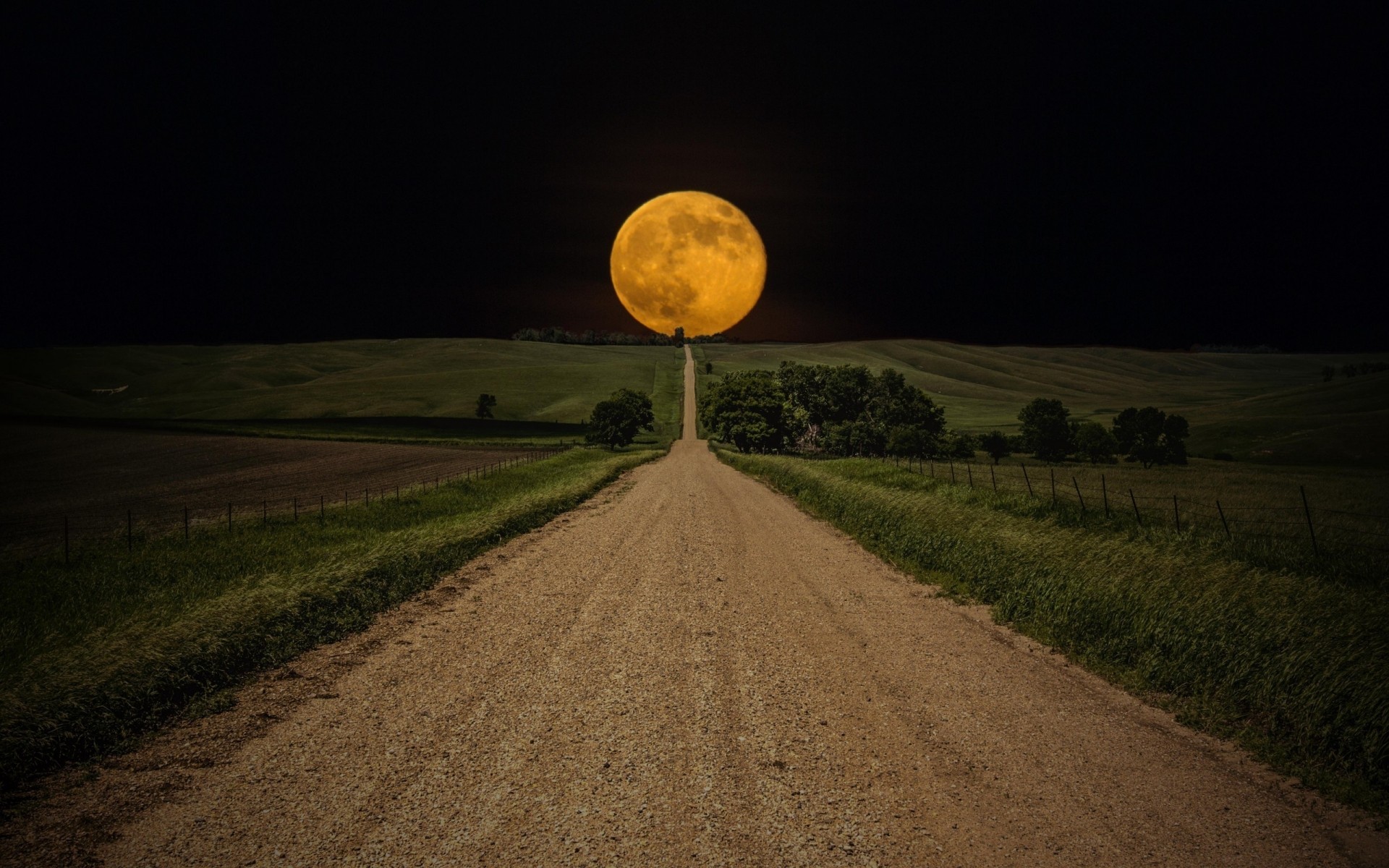 landscapes sky road landscape travel outdoors sunset nature dusk evening countryside moon full moon yellow moon night