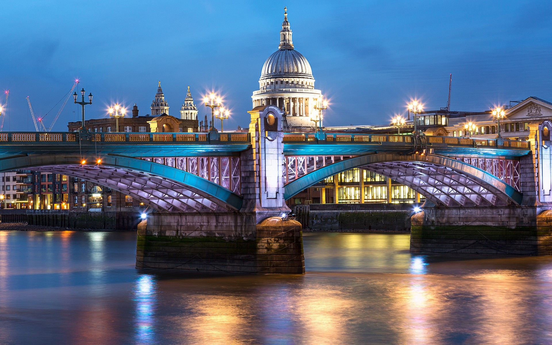 united kingdom bridge river travel architecture city water dusk landmark building evening urban sky illuminated reflection outdoors cityscape capital sunset light blackfriars bridge london england