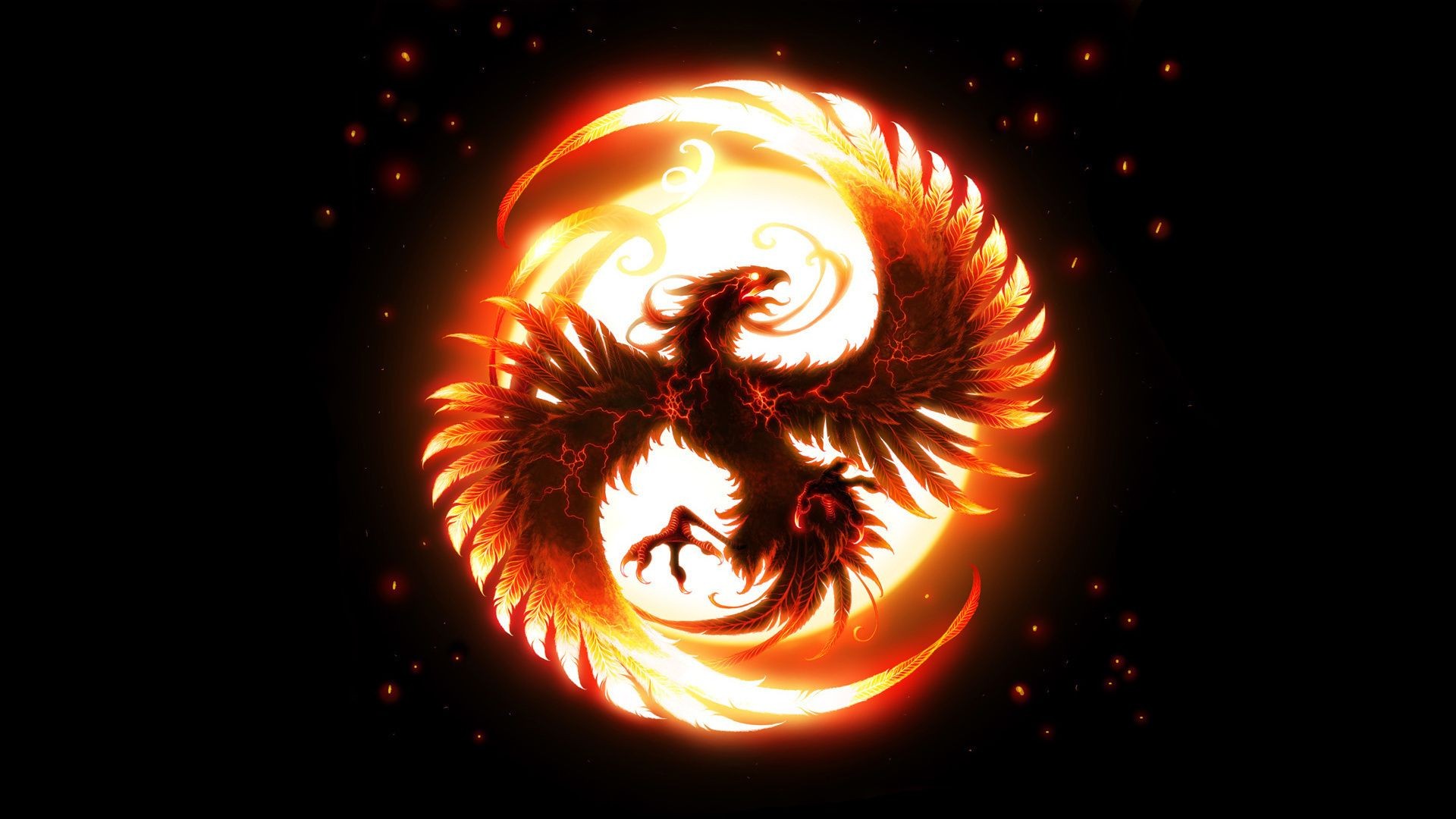 Wings Of The Phoenix Bird Fire Phone Wallpapers