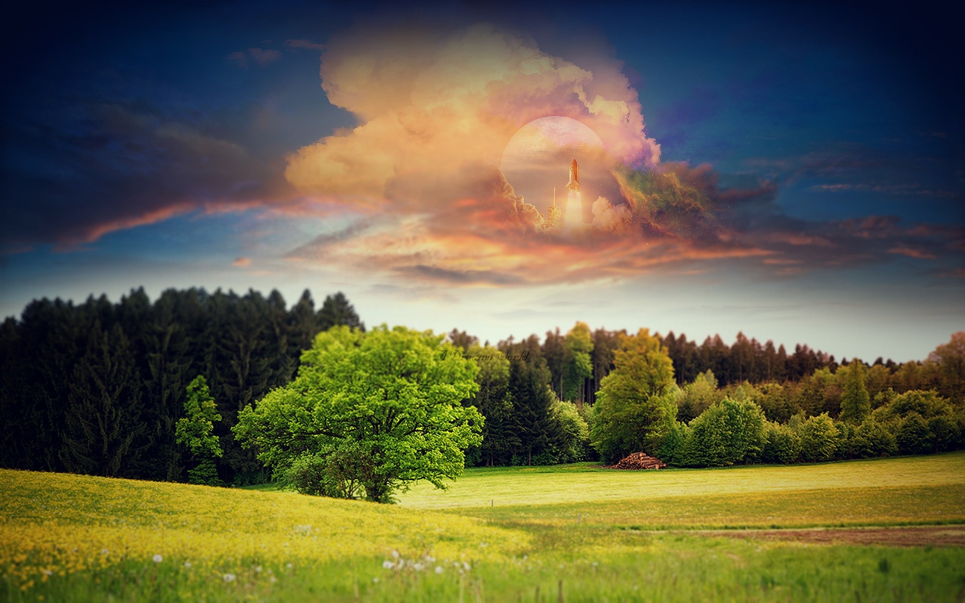 processamento de fotos paisagem natureza pôr do sol verão céu amanhecer grama sol árvore rural campo ao ar livre bom tempo campo nuvem feno brilhante cênica