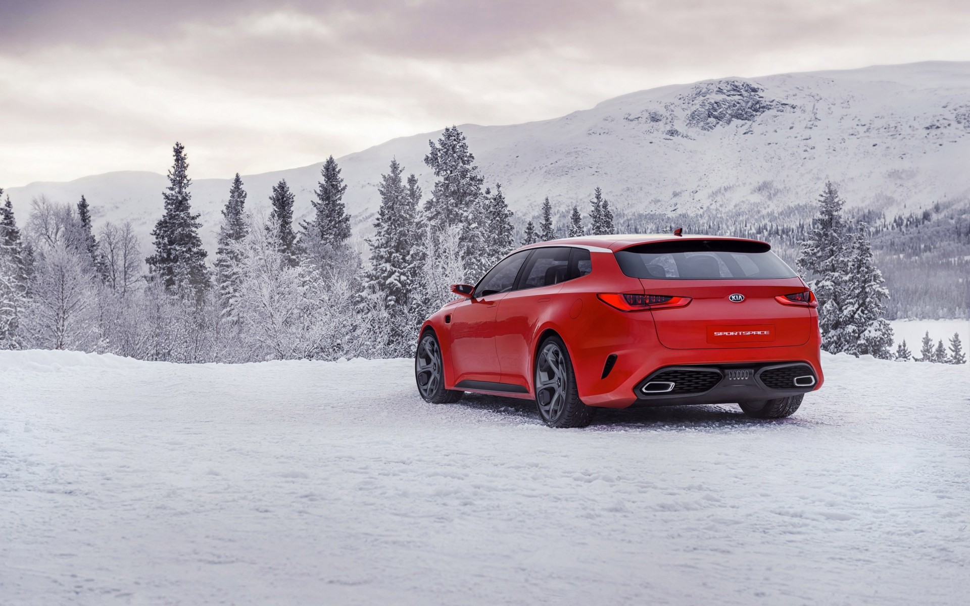 kia neve inverno carro gelo carro frio montanha paisagem pista carro conceito kia conceito kia