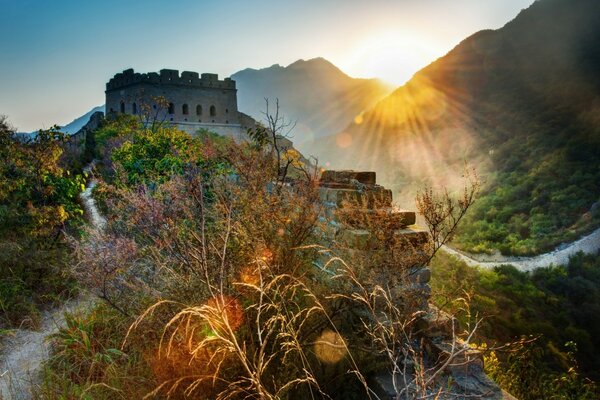 Grande muraglia cinese del paesaggio