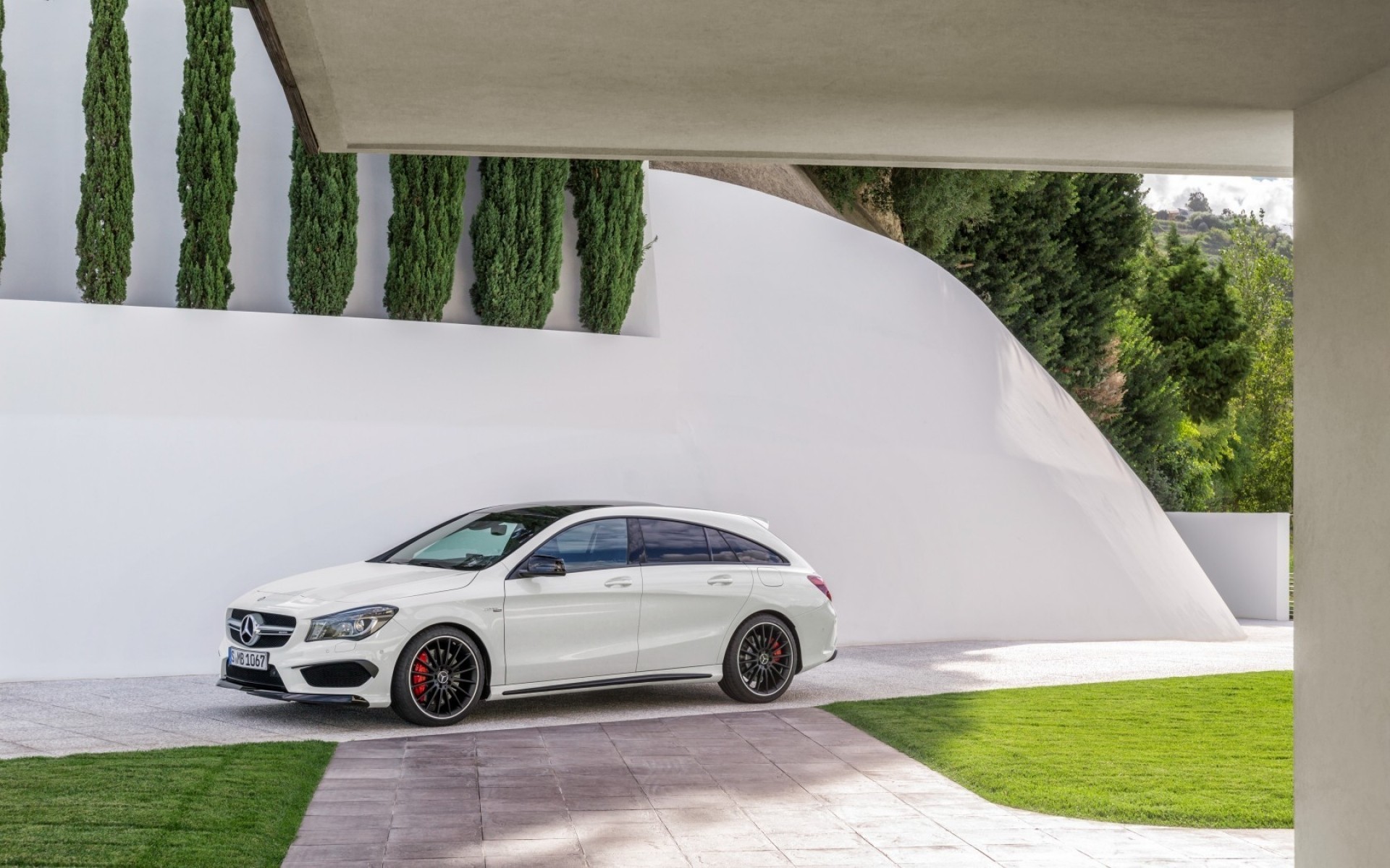 mercedes-benz coche coche hierba mercedes cla 45 amg