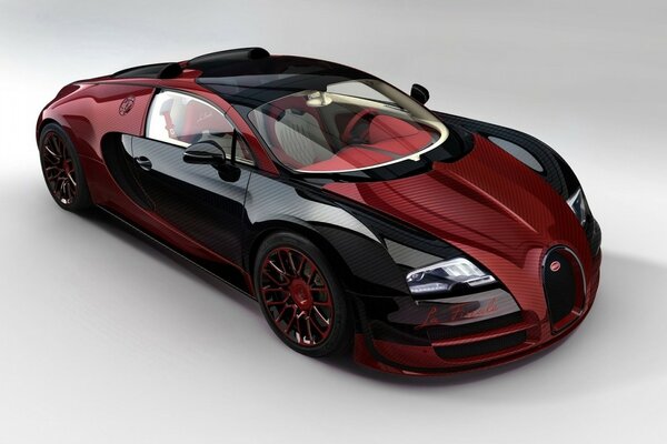 Voiture de course Bugatti en rouge