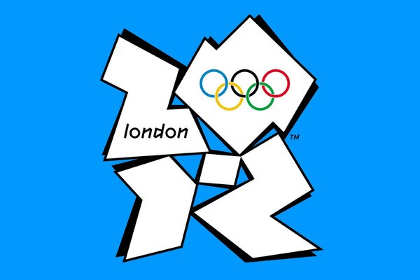 رموز الألعاب الأولمبية على خلفية زرقاء