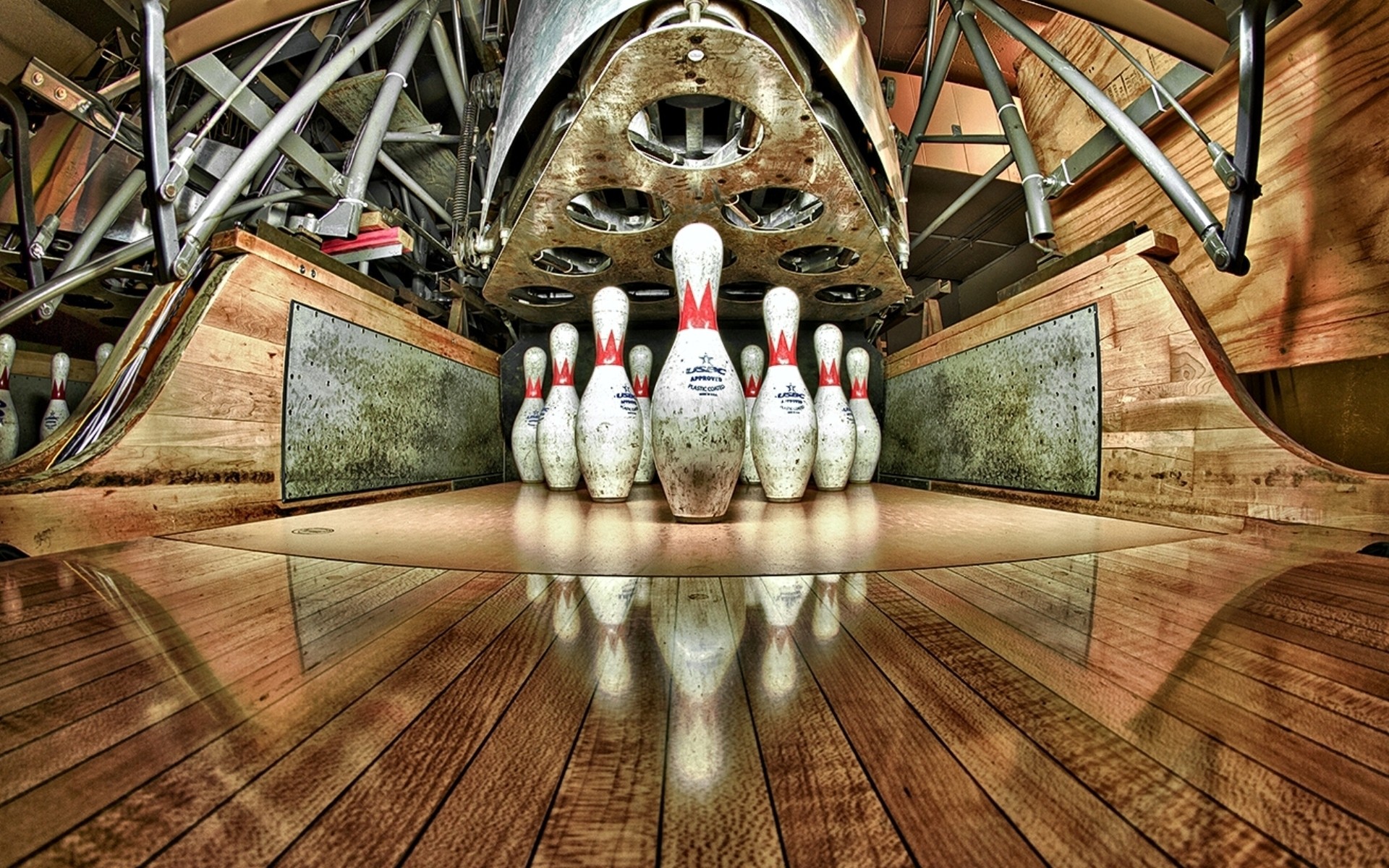 sport holz aus holz drinnen alt vintage retro im inneren bowling