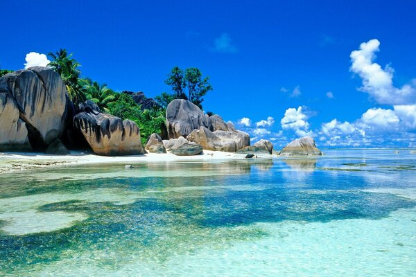 Ozean Strand transparentes blaues Wasser Klippen Natur