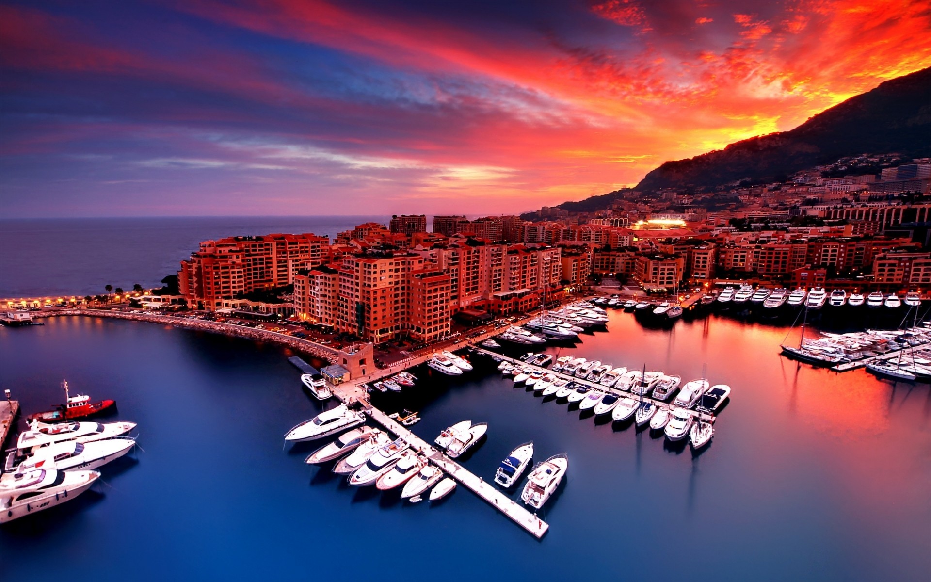 france water travel architecture city dusk sunset sky reflection evening cityscape outdoors sunrise monaco port boat