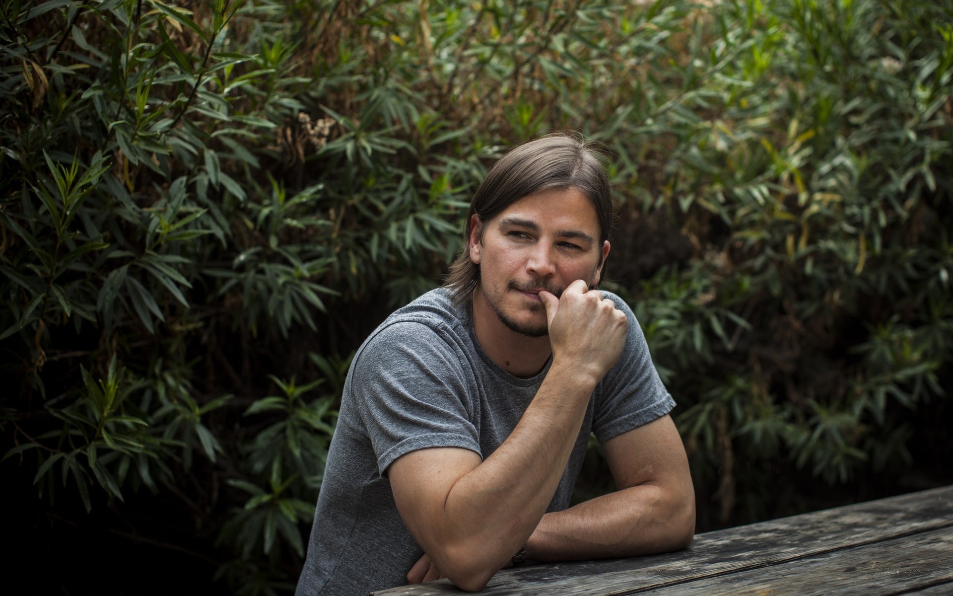 actores solo al aire libre naturaleza adulto retrato parque árbol madera verano josh hartnett