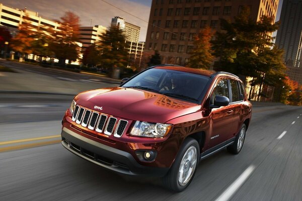 A chic SUV soaring along the highway