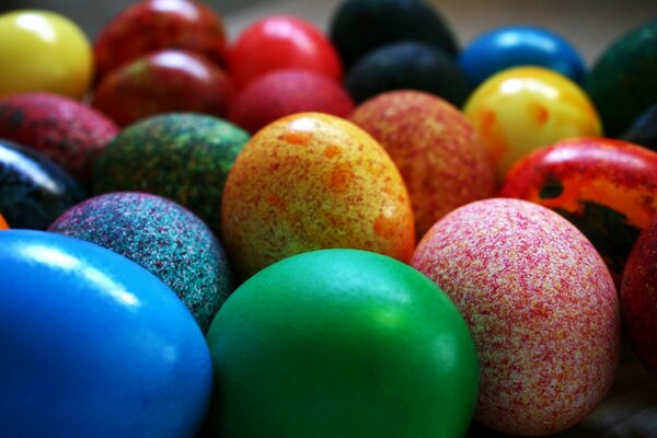 Painted Easter eggs close