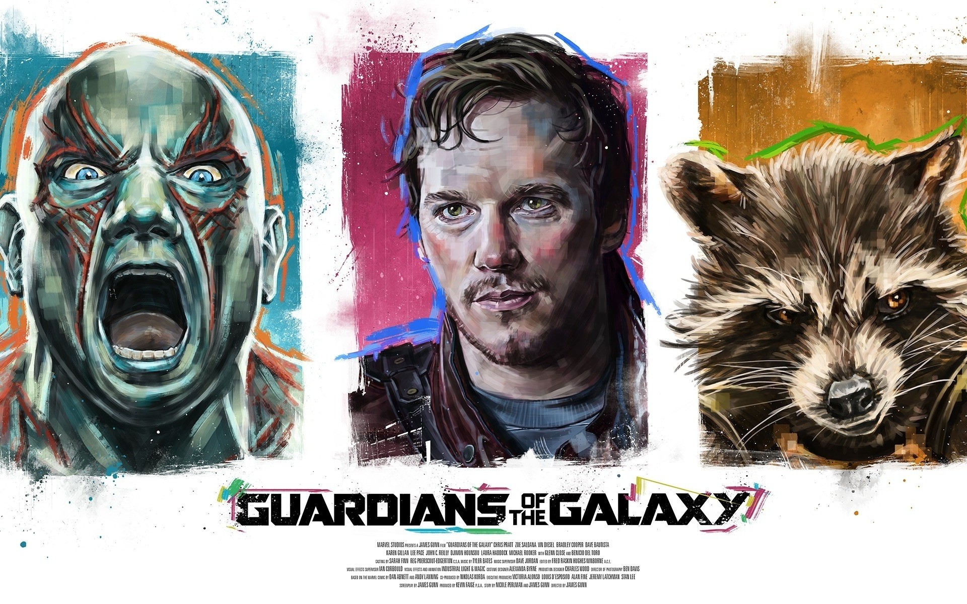 películas retrato animal horizontal arte amistad guardianes de la galaxia cartel ilustraciones