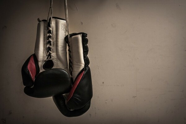 Boxing gloves on a dark background