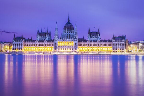 Reflection of water in the river in different cities