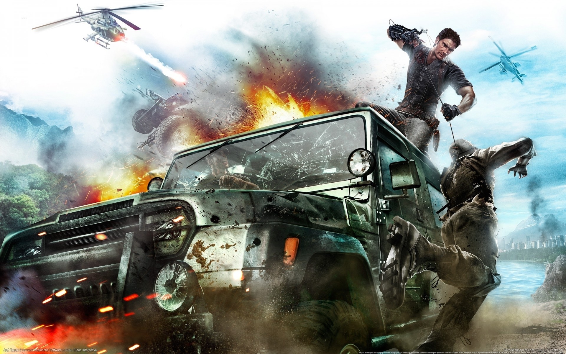 other games flame vehicle transportation system smoke calamity accident battle just cause