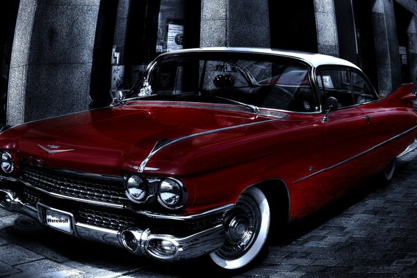 Cadillac rouge, voiture pour dames