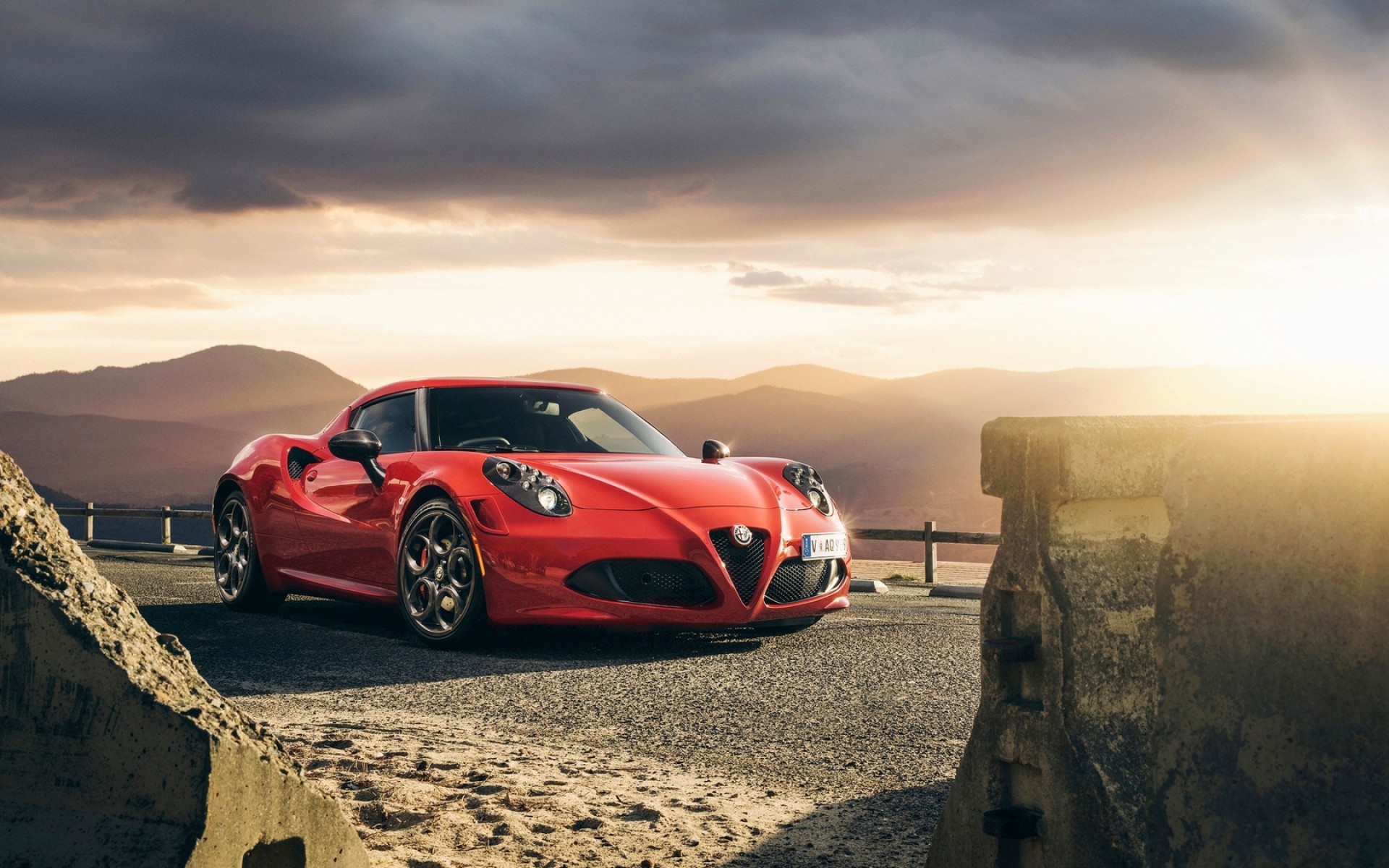 alfa romeo voiture voiture coucher de soleil voyage plage système de transport paysage italie rapide rose puissance