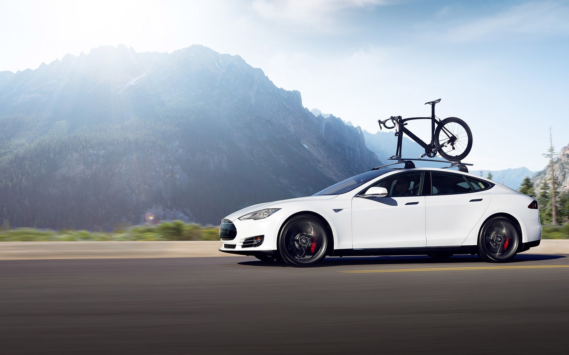 tesla car vehicle transportation system asphalt road race action tesla model s