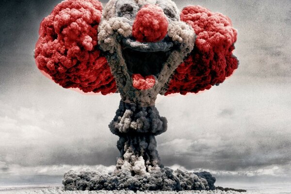 Explosive mushroom in the form of a clown