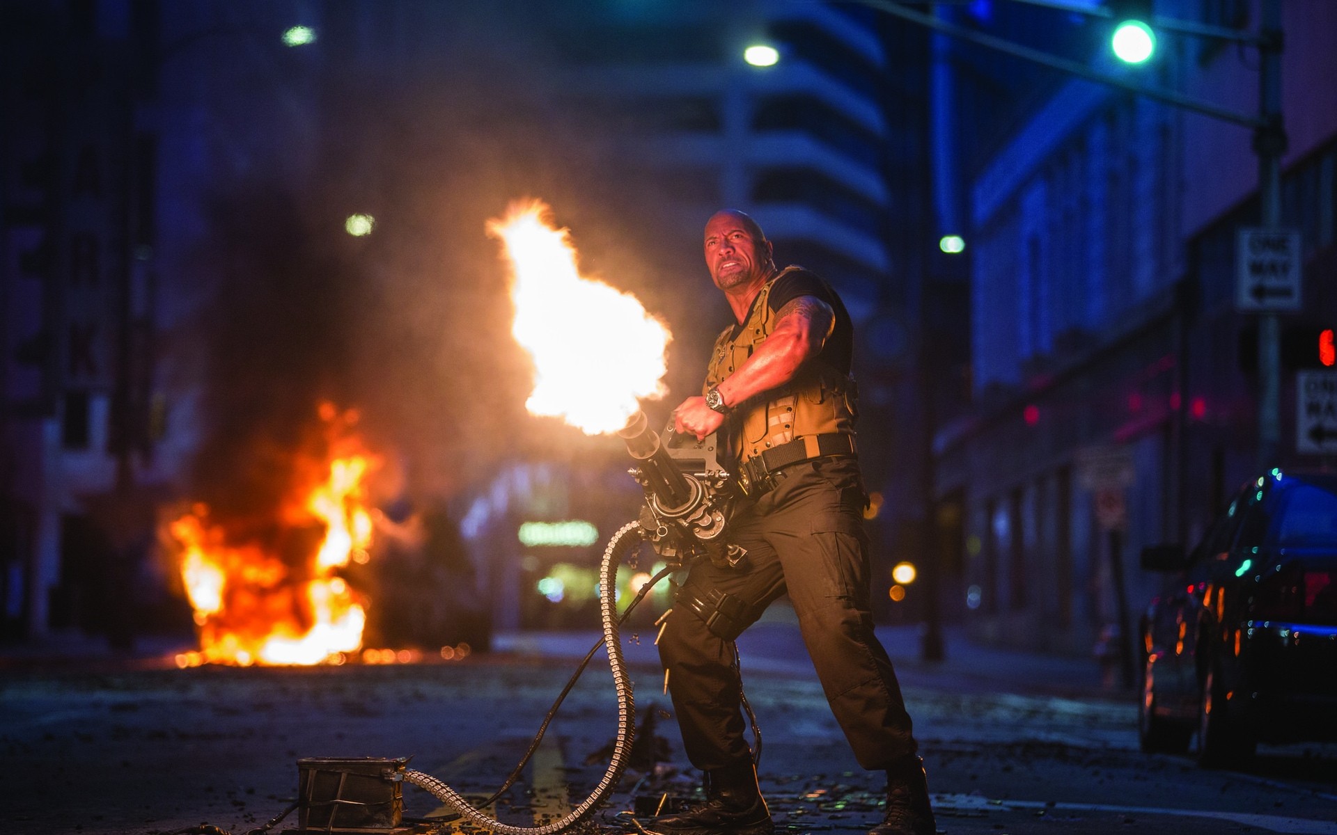 films flamme fumée festival musique performance fast and furious 7 dwayne johnson feu