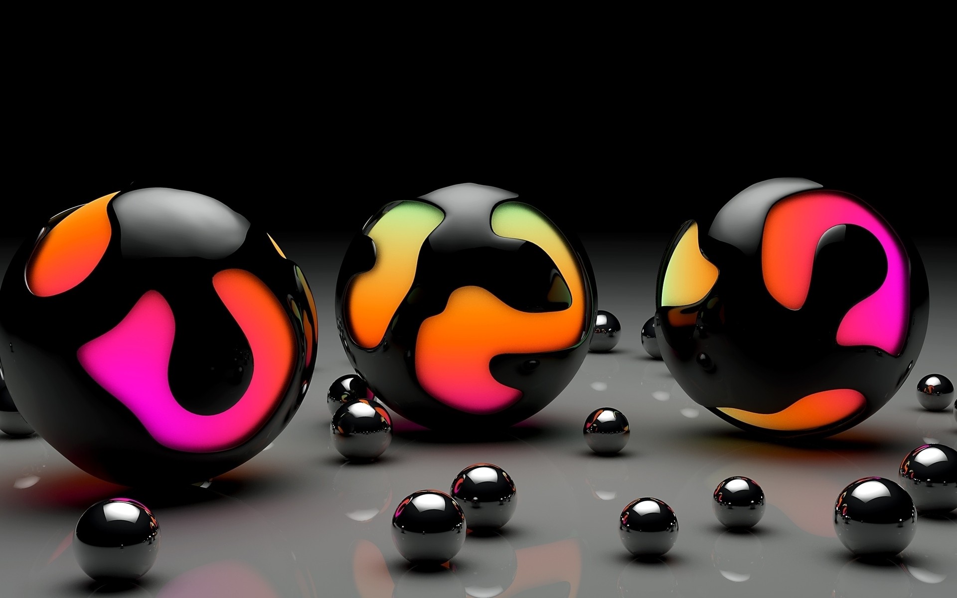 abstract desktop round color background black balls creative design