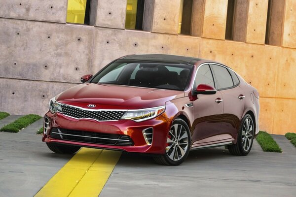 Red car from the manufacturer kia