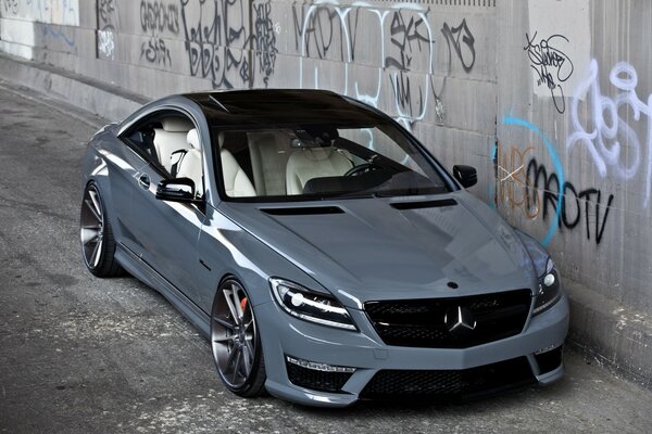 Stylish grey sports Mercedes