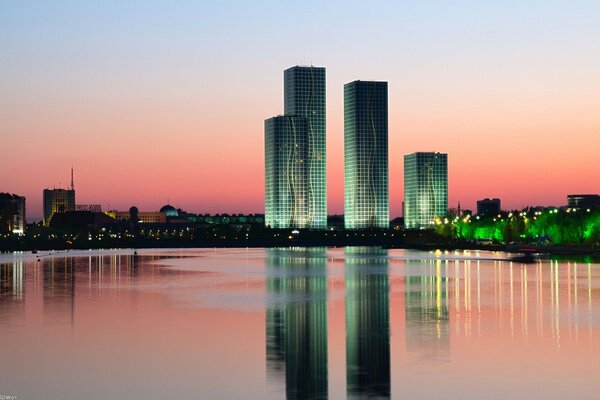 Two buildings near the river