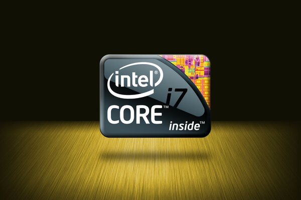 Intel core amblemi, üstte aydınlatılmış karanlık bir arka plana karşı havada