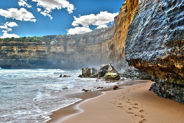 Nature landscape of the beach and rocks