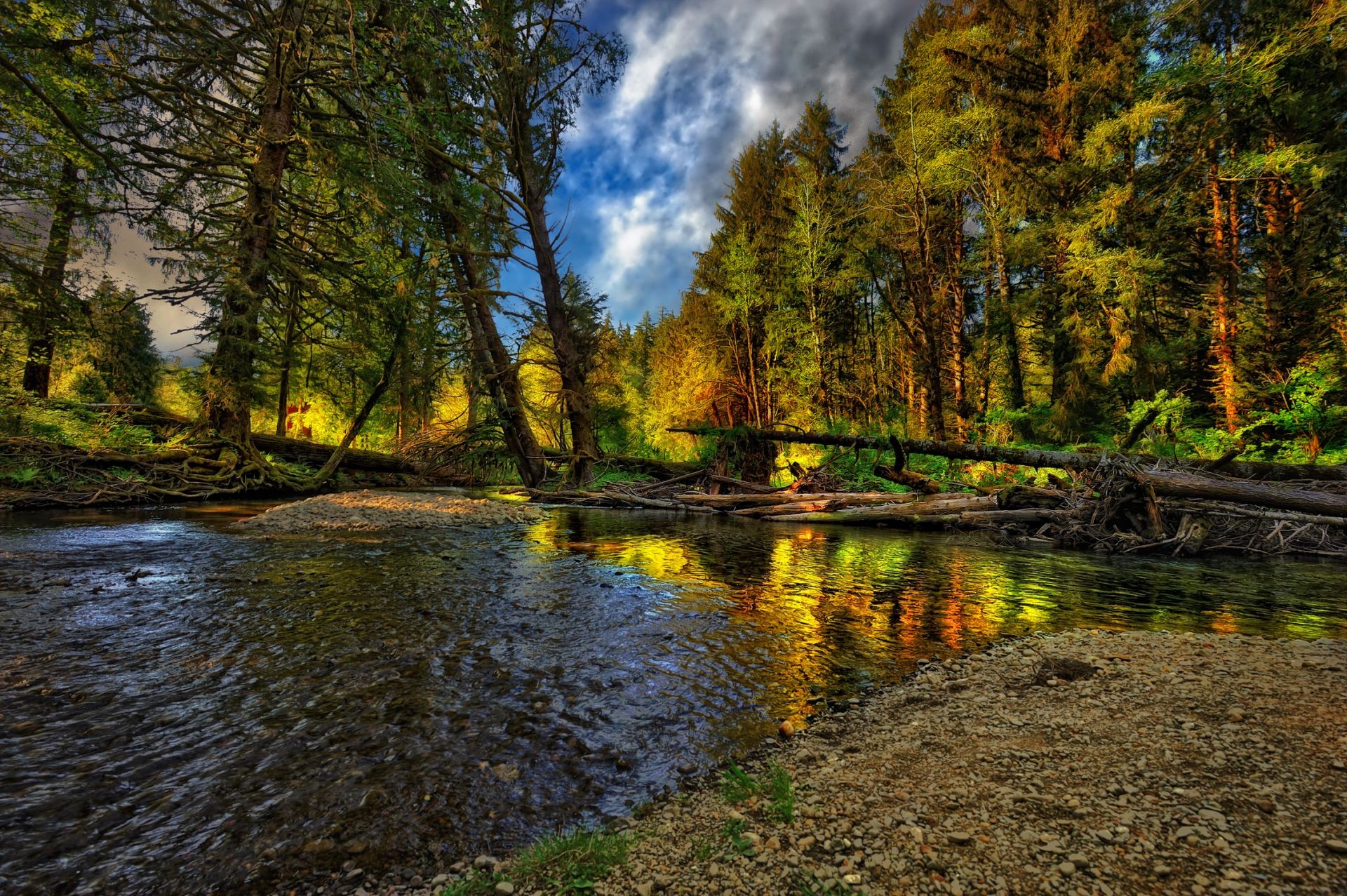 River landscape cool nice Nature landscape forest autumn - Phone wallpapers