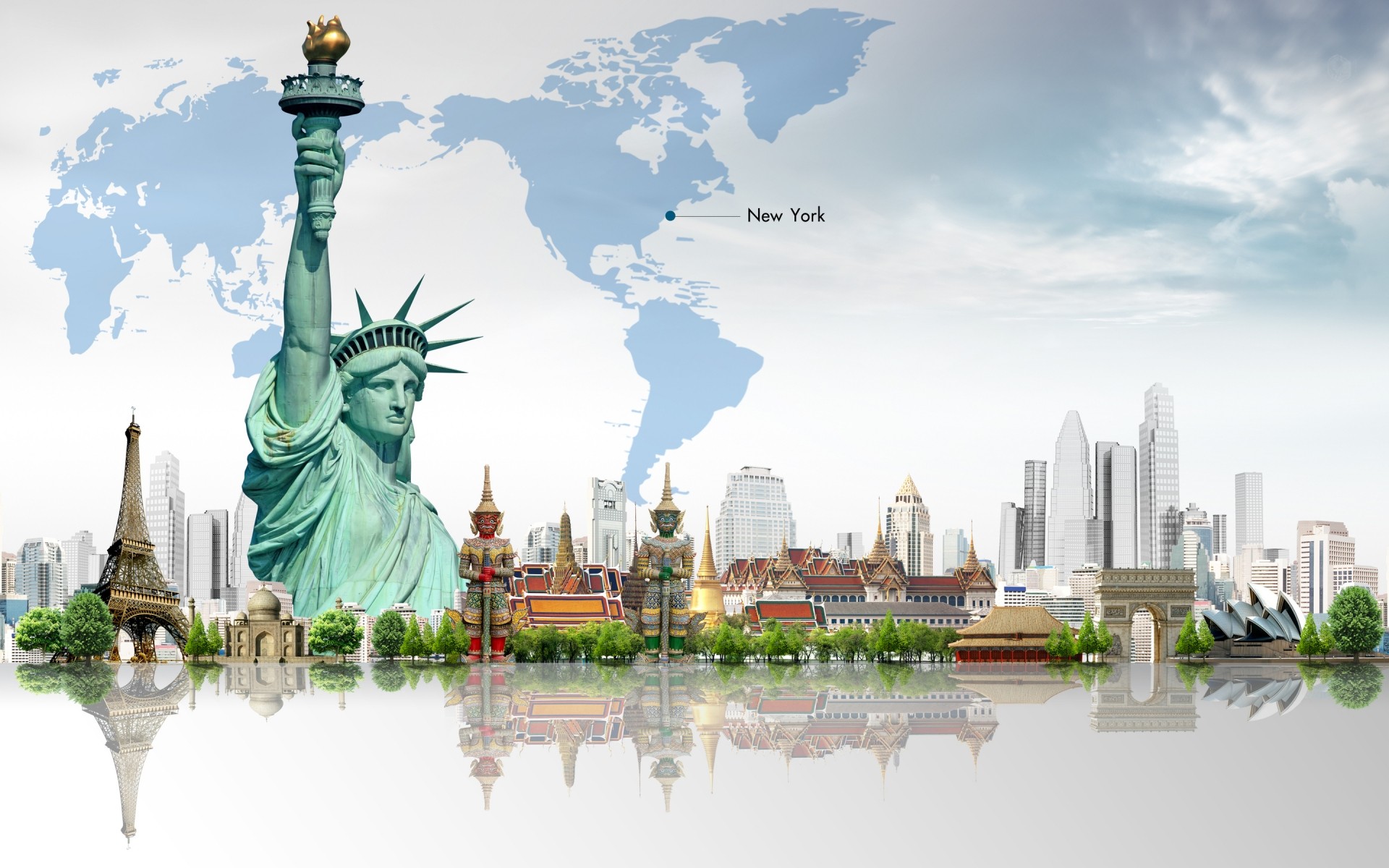 united states travel architecture sky building tourism city religion water monument culture tower statue river temple world view background buildings