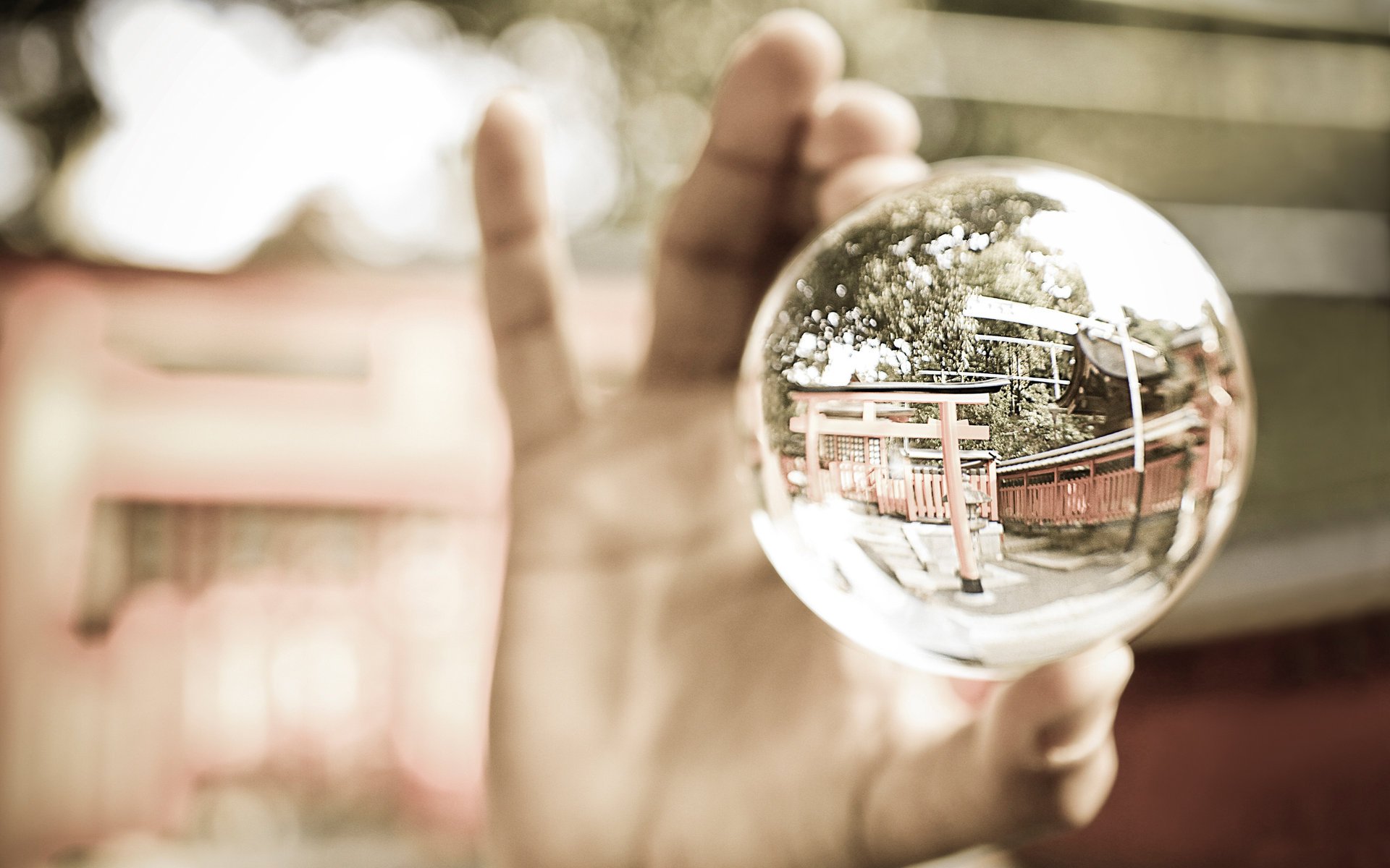 шар ball reflection hand макро отражение glass рука стекло