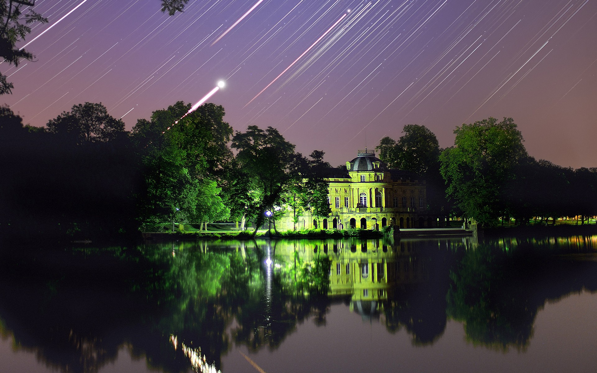 niemcy odbicie woda jezioro rzeka most krajobraz architektura drzewo miasto podróże natura kanał basen niebo dom na zewnątrz świt gwiazdy nocne wenus jowisz aldebaran plejady