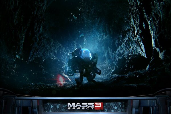 Derinlikte su altındaki bir mağarada bir robot