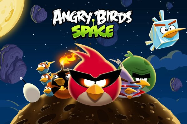 Bandada de pájaros en la Luna de Angry Birds