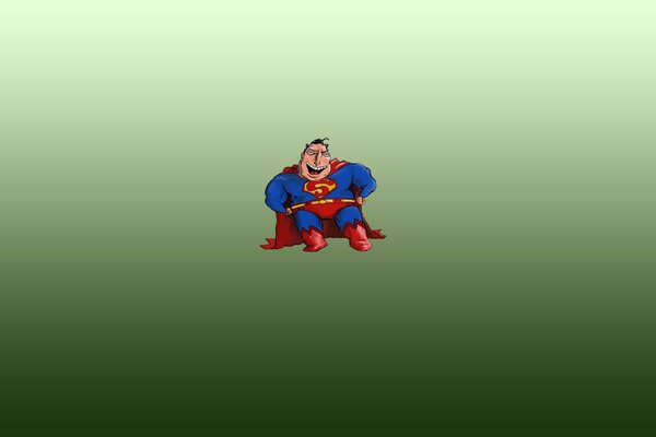 Animated fat superman in space