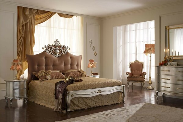 Bedroom interior in classic style