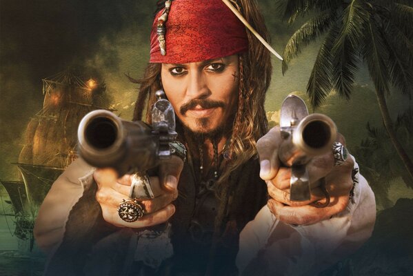 Piratas do Caribe nas costas do estranho Jack