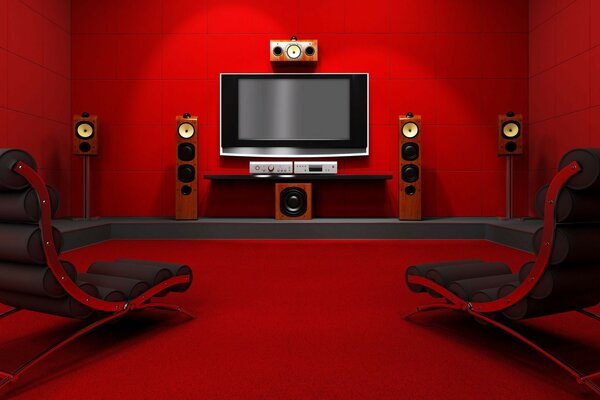 Home Theater in rosso