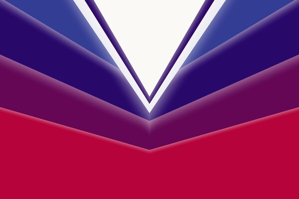 Абстракция из треугольников и углов белого красного синего и фиолетового цвета