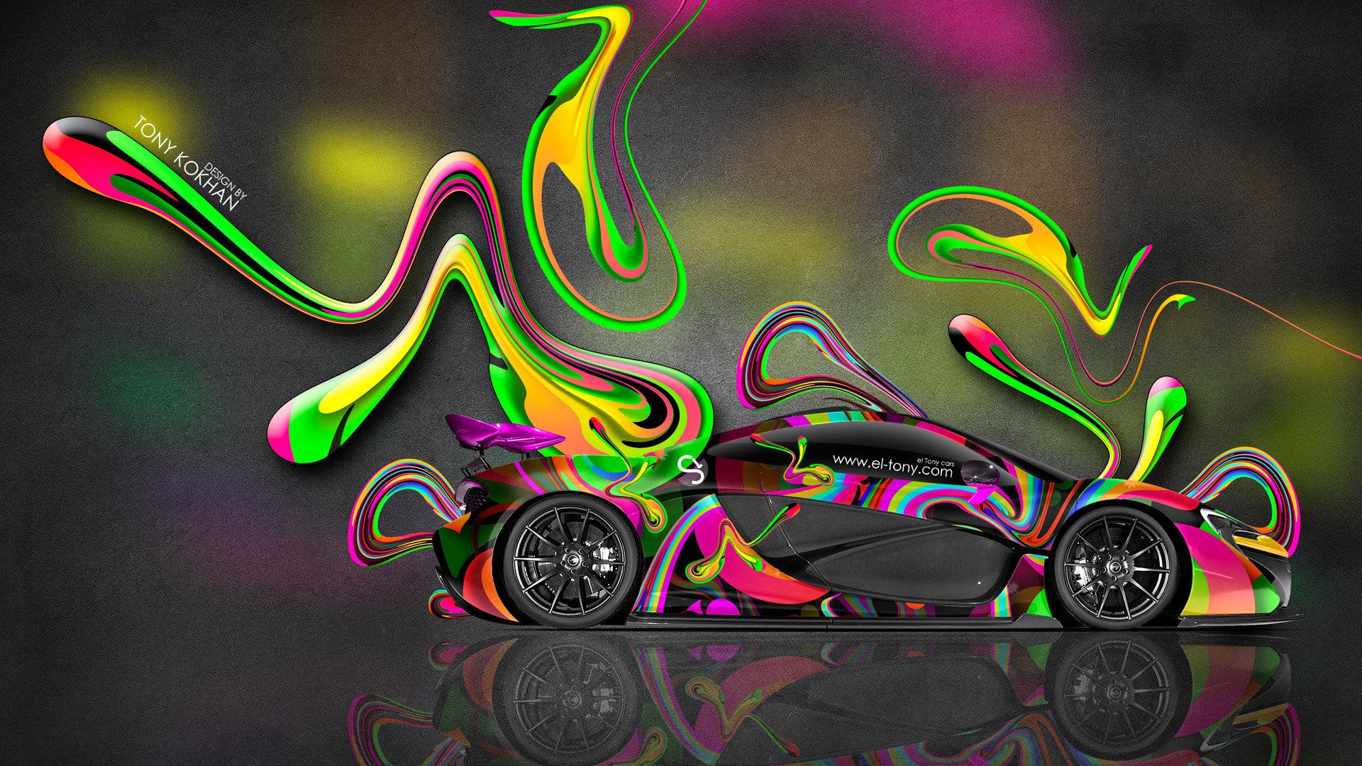 тони кохан mclaren р1 сторона multicolors абстрактные аэрография обои el тони автомобили фотошоп стиль макларен п1 яркая абстракт пластика вид сбоку разноцветная машина 2014