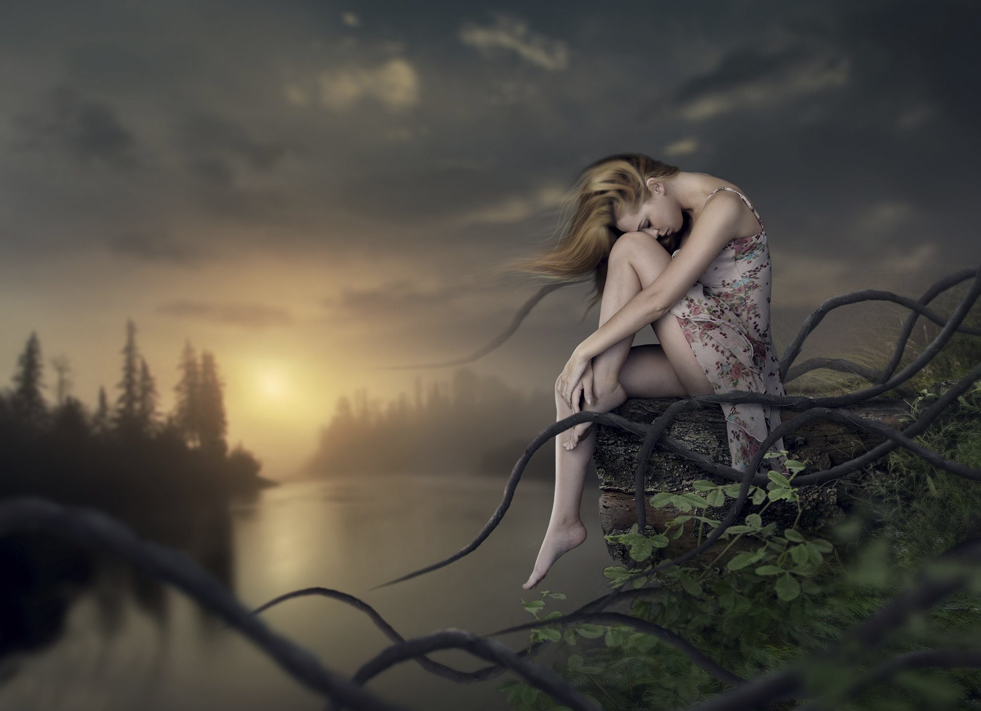 fairy land сюрреалистические арт девушка фентези природа