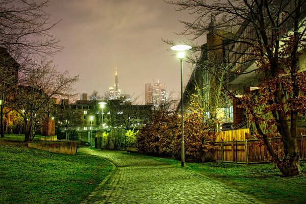 Parque noturno na cidade