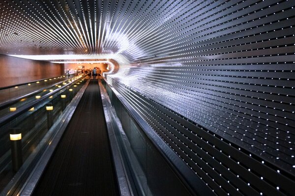 The transience of movement on the blurred background of the tunnel