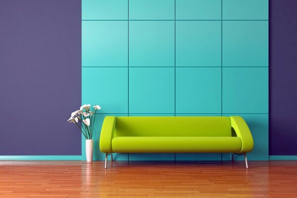 Minimalisme dans un décor de maison coloré