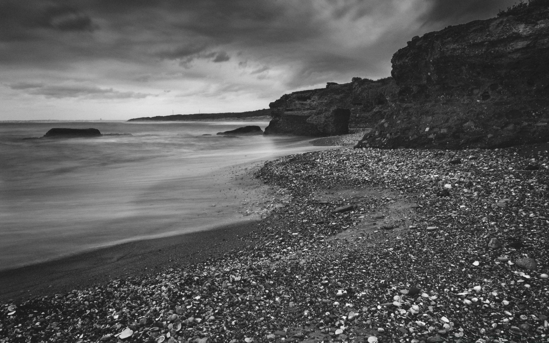 noir et blanc plage paysage mer océan eau mer paysage monochrome sable voyage ciel tempête rock coucher de soleil surf nature