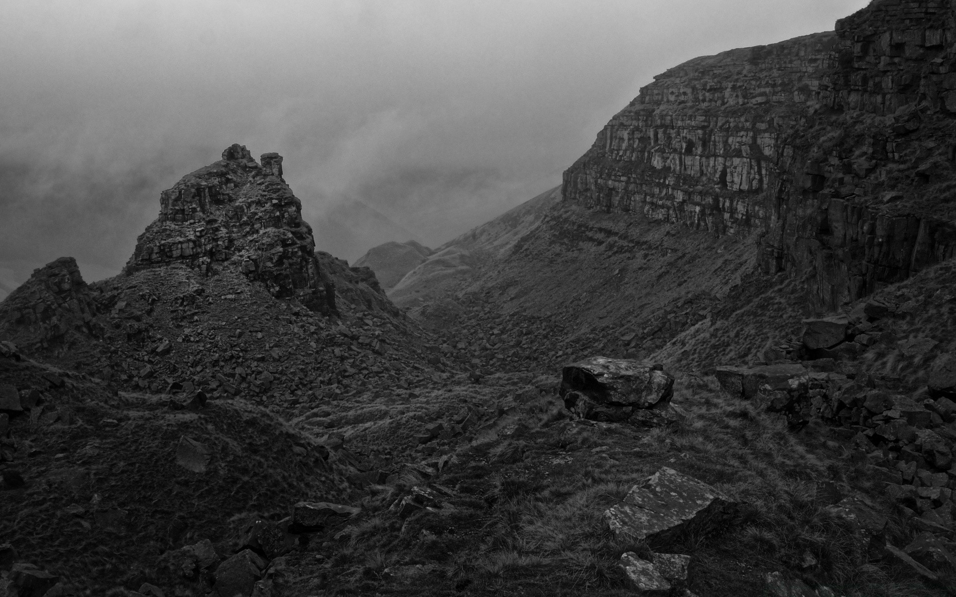 blanco y negro montañas paisaje viajes amanecer al aire libre cielo puesta de sol valle roca colina niebla niebla escénico